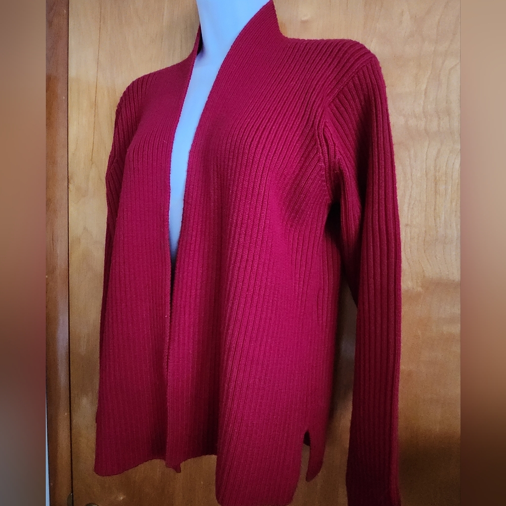 Eileen Fisher Merino Wool Open Front Knit Sweater Cardigan Size XS
